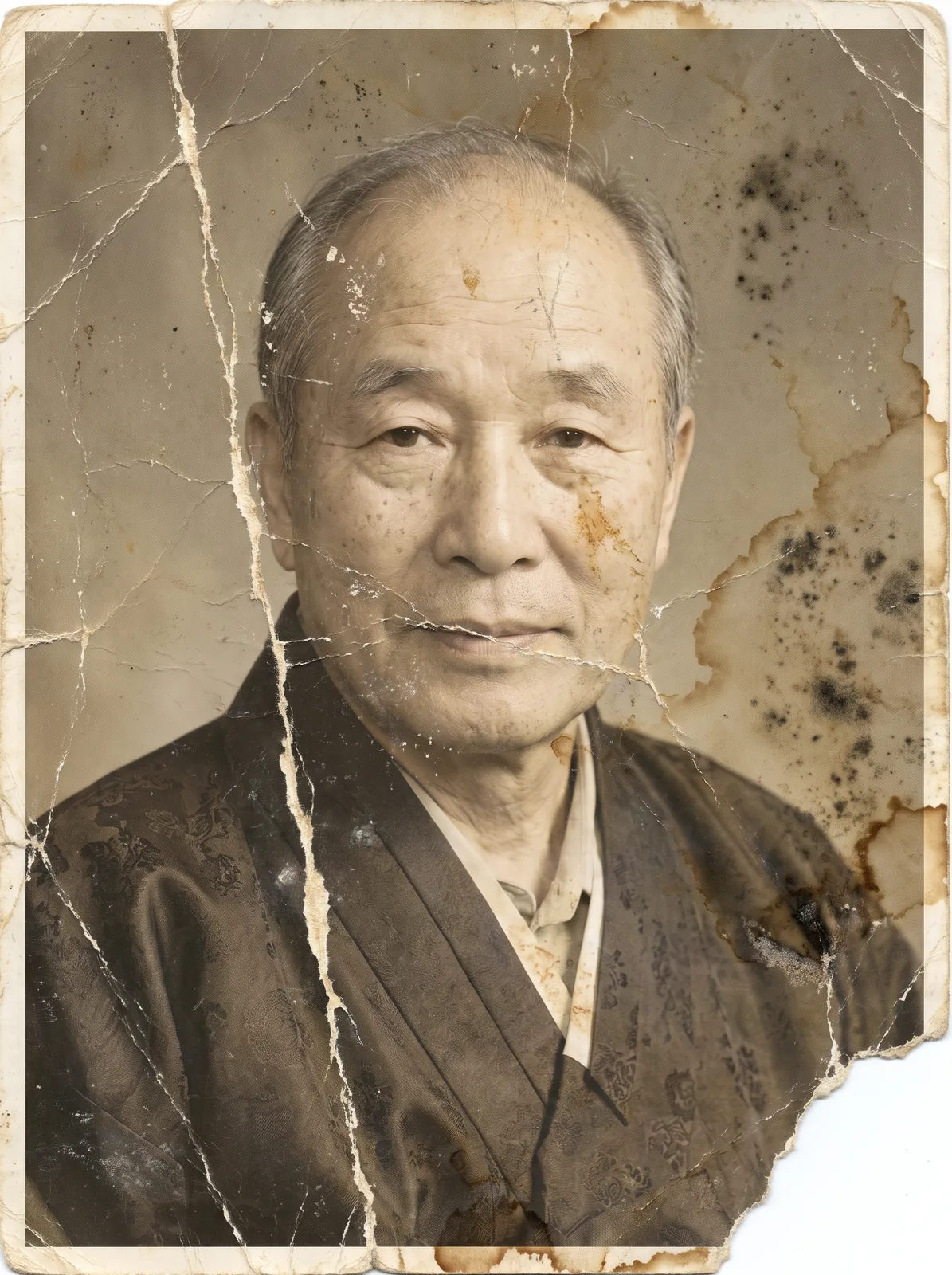 훼손 사진 복원 전 (예시)